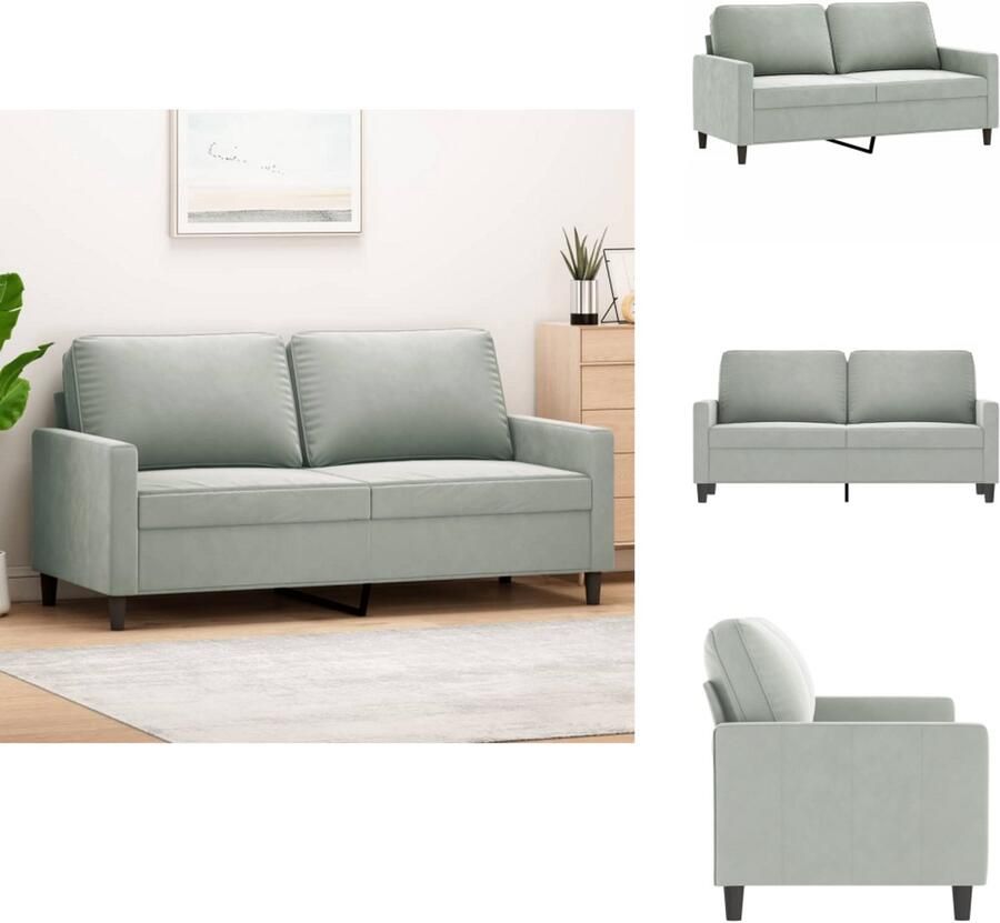 VidaXL 2-zitsbank 2-zitsbanken Bank Tweezitsbank 140 cm fluweel lichtgrijs