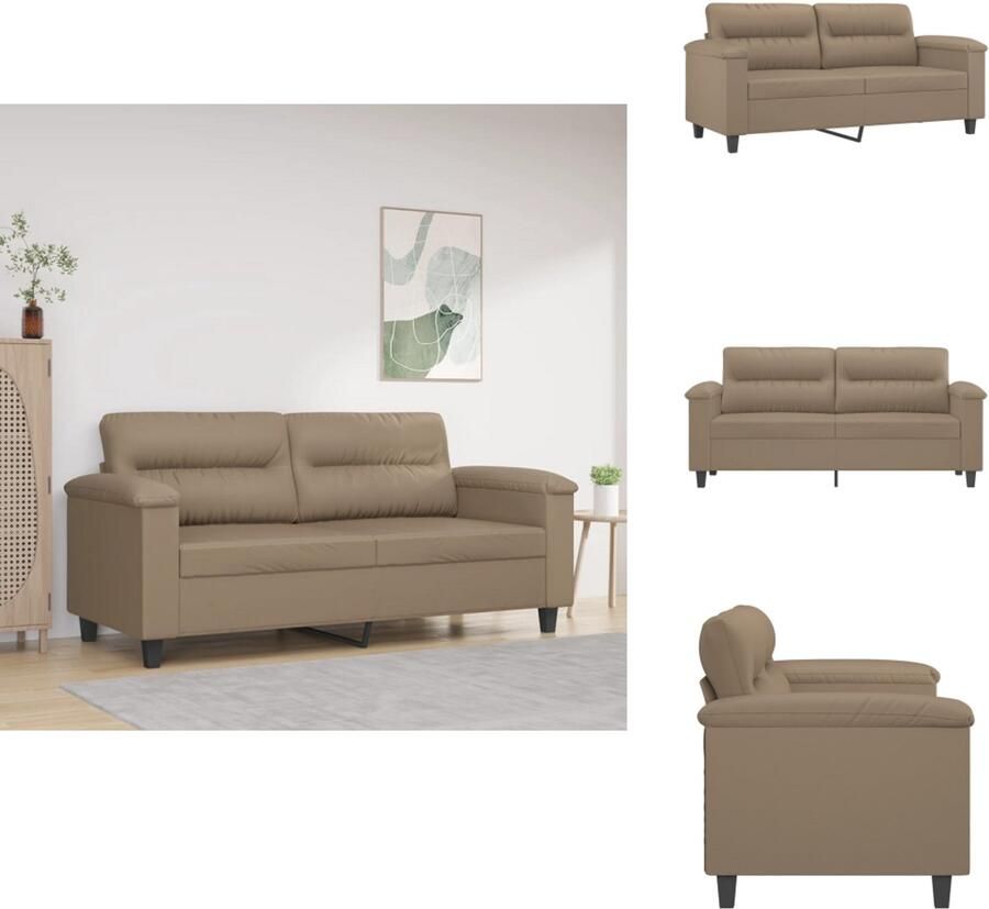 VidaXL 2-zitsbank 2-zitsbanken Bank Tweezitsbank 140 cm kunstleer cappuccinokleurig