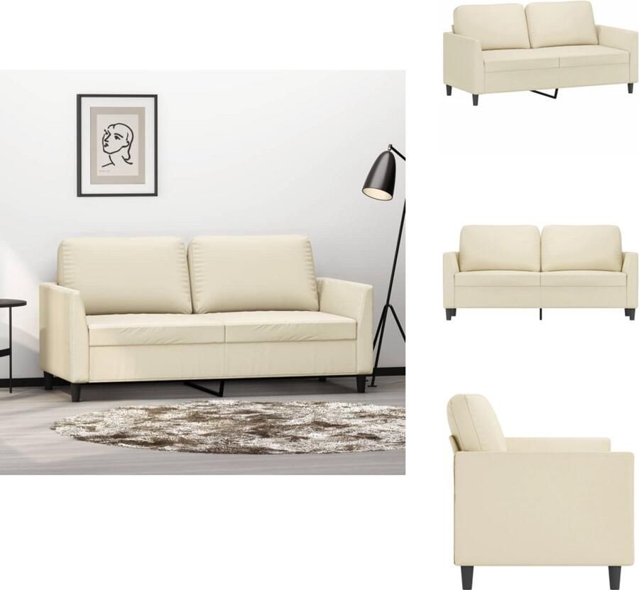 VidaXL 2-zitsbank 2-zitsbanken Bank Tweezitsbank 140 cm kunstleer crèmekleurig