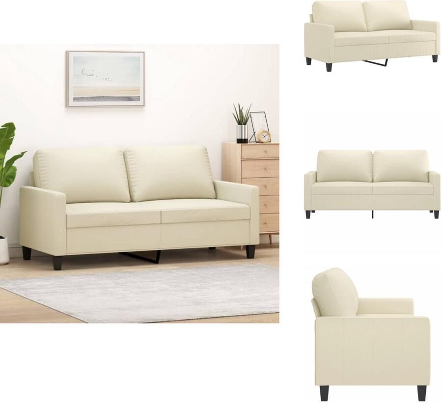 VidaXL 2-zitsbank 2-zitsbanken Bank Tweezitsbank 140 cm kunstleer crèmekleurig