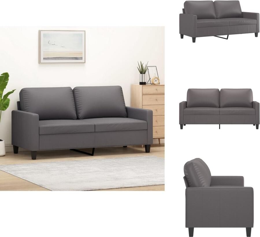 VidaXL 2-zitsbank 2-zitsbanken Bank Tweezitsbank 140 cm kunstleer grijs