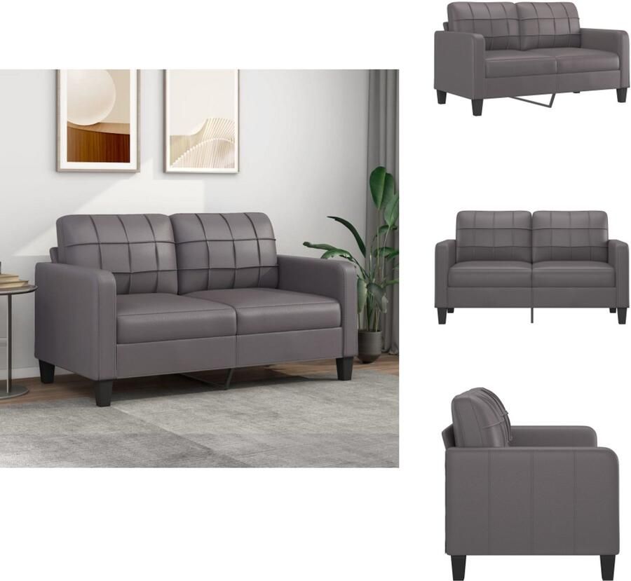 VidaXL 2-zitsbank 2-zitsbanken Bank Tweezitsbank 140 cm kunstleer grijs
