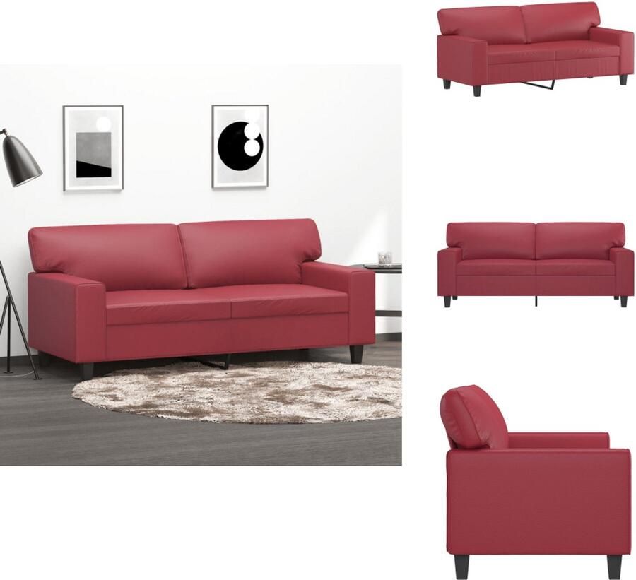 VidaXL 2-zitsbank 2-zitsbanken Bank Tweezitsbank 140 cm kunstleer wijnrood