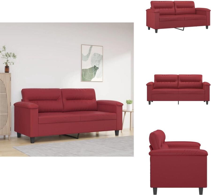 VidaXL 2-zitsbank 2-zitsbanken Bank Tweezitsbank 140 cm kunstleer wijnrood