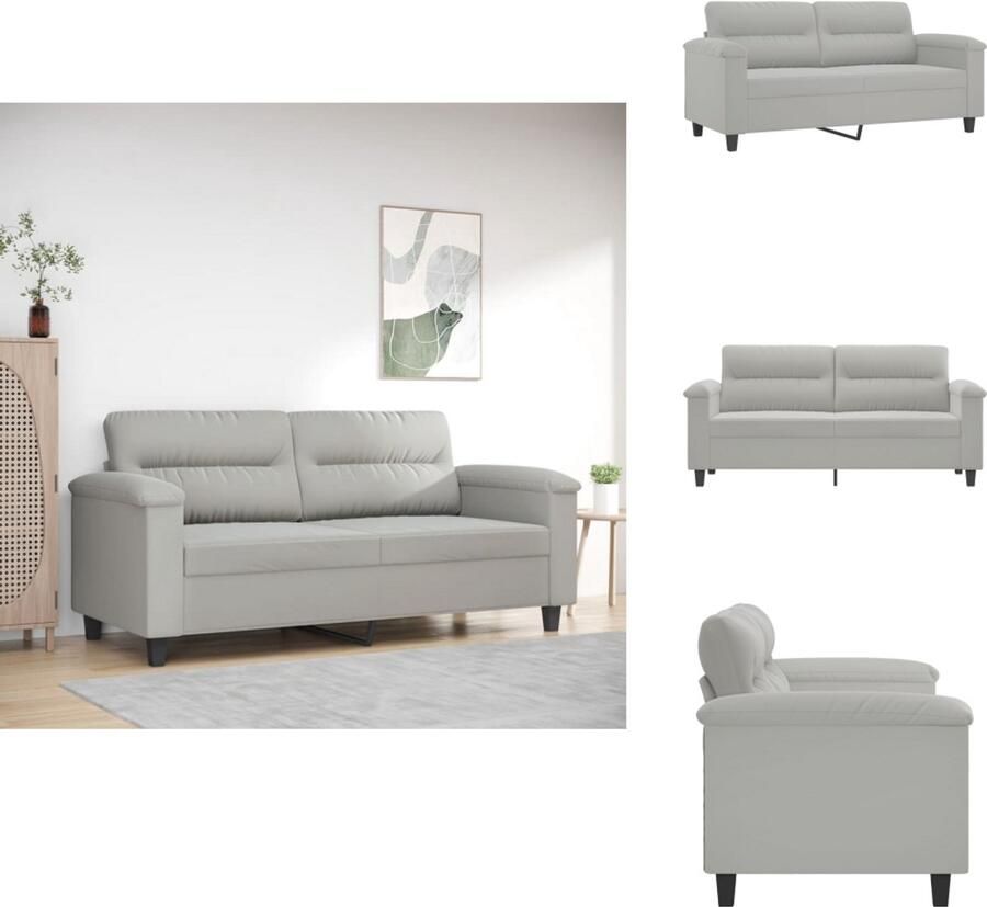 VidaXL 2-zitsbank 2-zitsbanken Bank Tweezitsbank 140 cm microvezelstof lichtgrijs