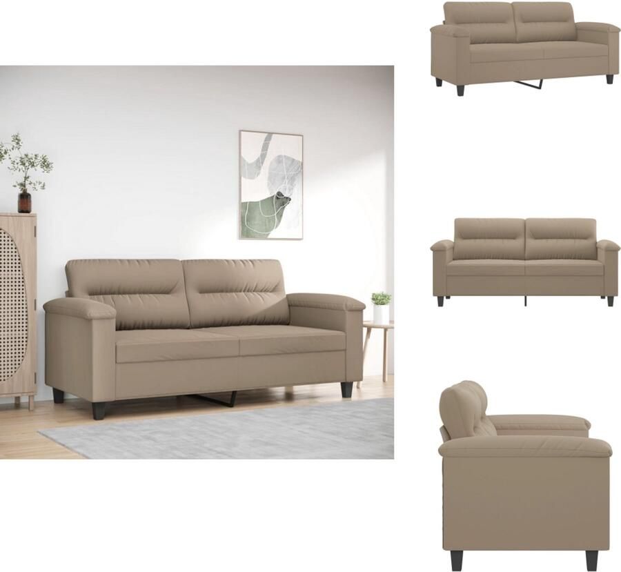 VidaXL 2-zitsbank 2-zitsbanken Bank Tweezitsbank 140 cm microvezelstof taupe