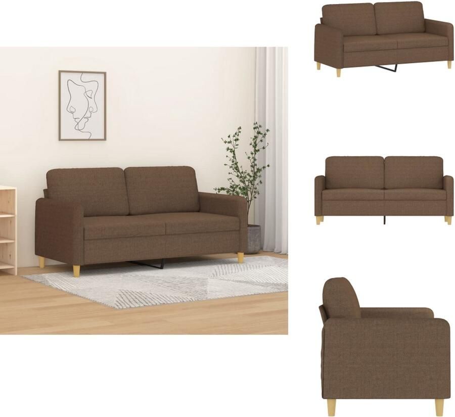 VidaXL 2-zitsbank 2-zitsbanken Bank Tweezitsbank 140 cm stof bruin