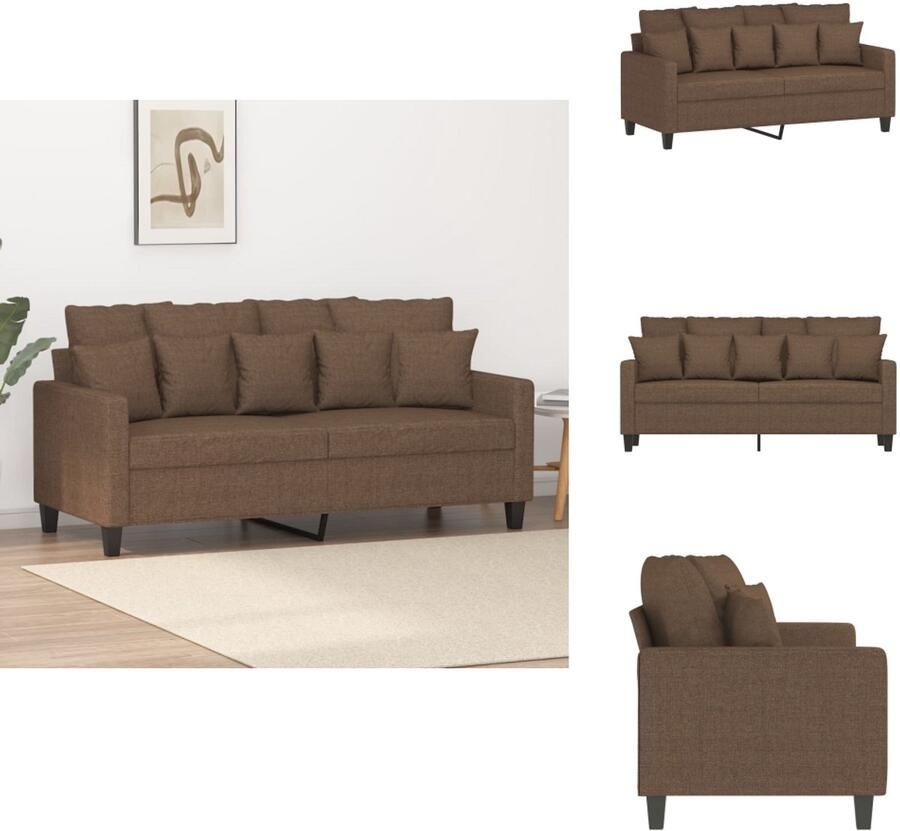 VidaXL 2-zitsbank 2-zitsbanken Bank Tweezitsbank 140 cm stof bruin