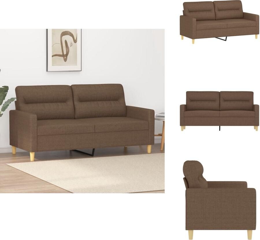 VidaXL 2-zitsbank 2-zitsbanken Bank Tweezitsbank 140 cm stof bruin