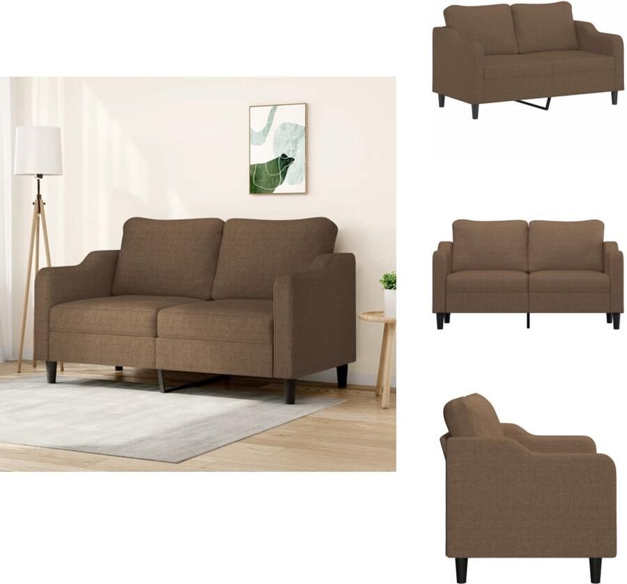 VidaXL 2-zitsbank 2-zitsbanken Bank Tweezitsbank 140 cm stof bruin