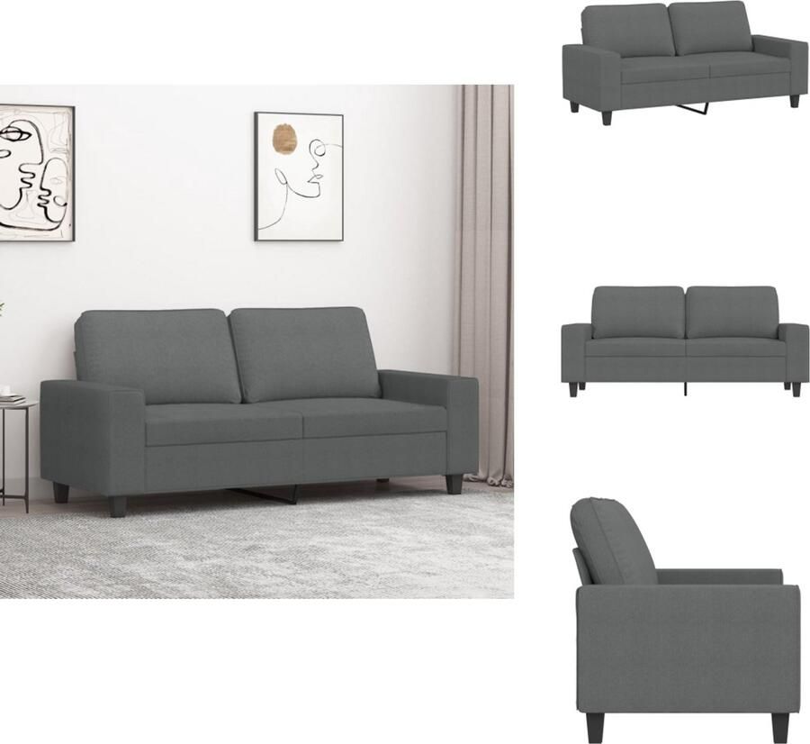 VidaXL 2-zitsbank 2-zitsbanken Bank Tweezitsbank 140 cm stof donkergrijs