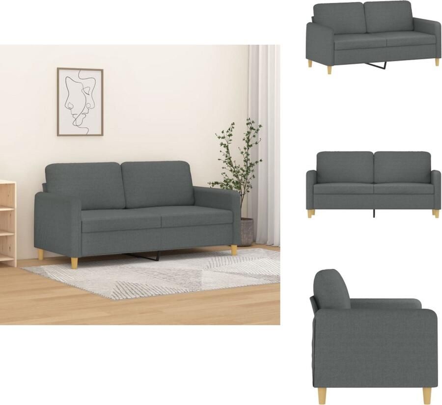 VidaXL 2-zitsbank 2-zitsbanken Bank Tweezitsbank 140 cm stof donkergrijs
