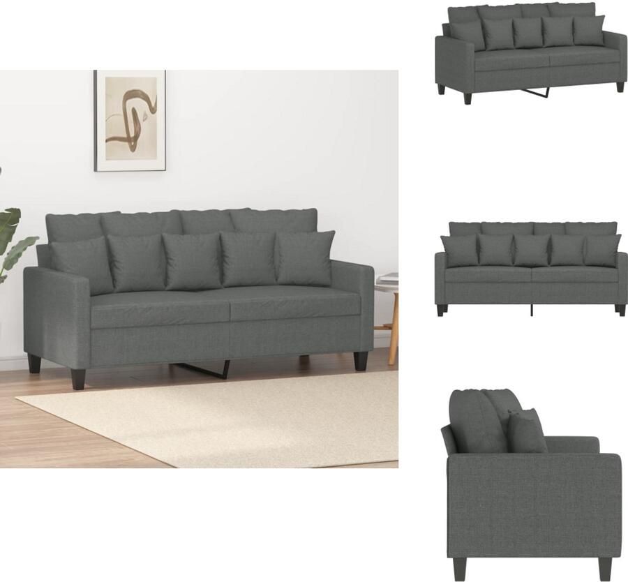 VidaXL 2-zitsbank 2-zitsbanken Bank Tweezitsbank 140 cm stof donkergrijs