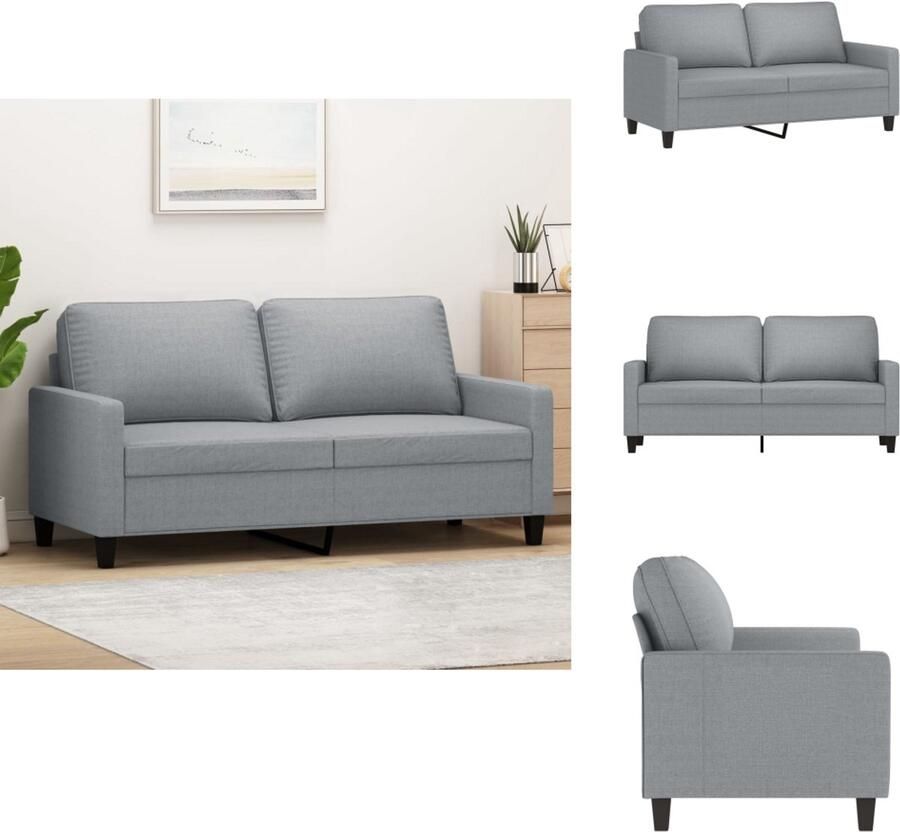 VidaXL 2-zitsbank 2-zitsbanken Bank Tweezitsbank 140 cm stof lichtgrijs