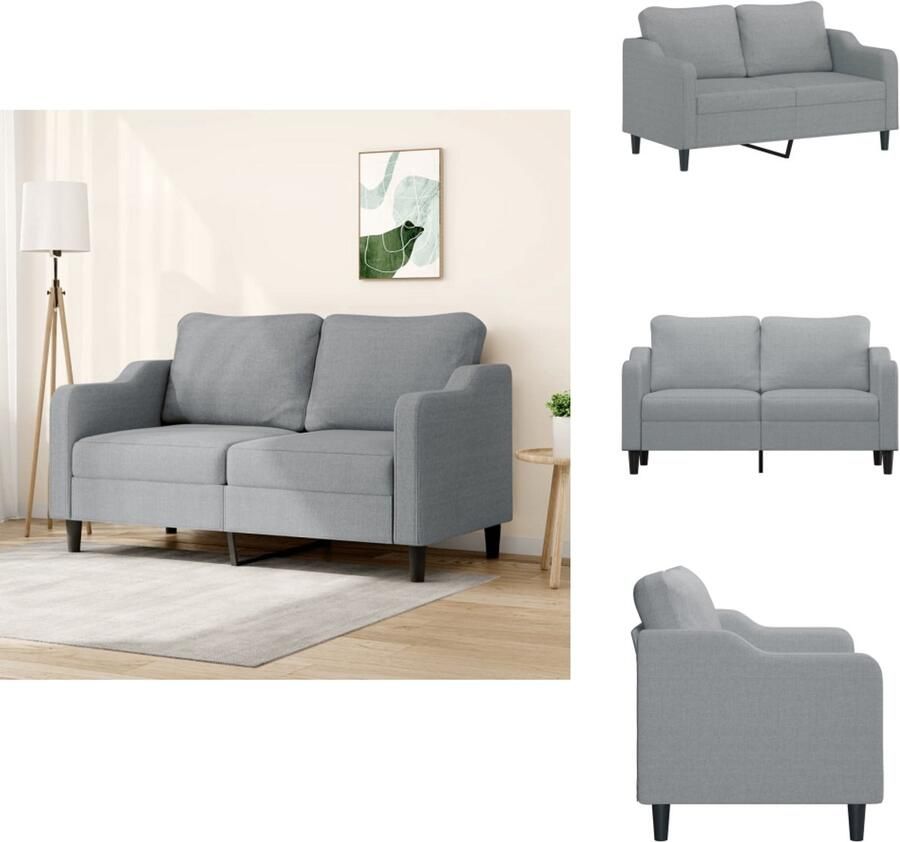 VidaXL 2-zitsbank 2-zitsbanken Bank Tweezitsbank 140 cm stof lichtgrijs