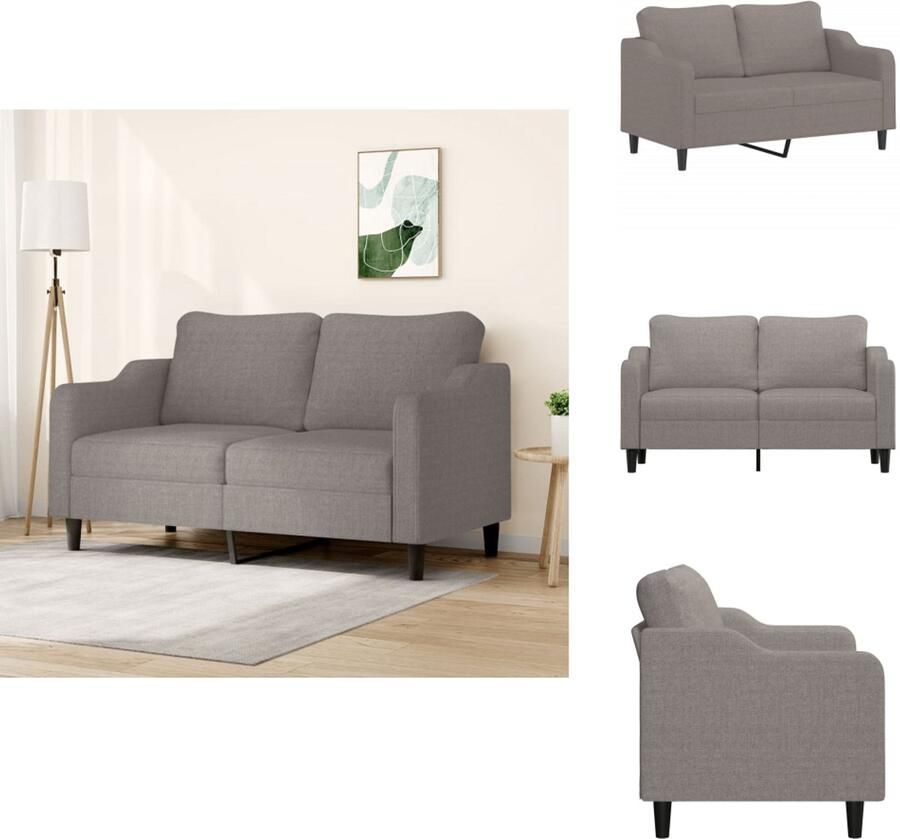 VidaXL 2-zitsbank 2-zitsbanken Bank Tweezitsbank 140 cm stof taupe