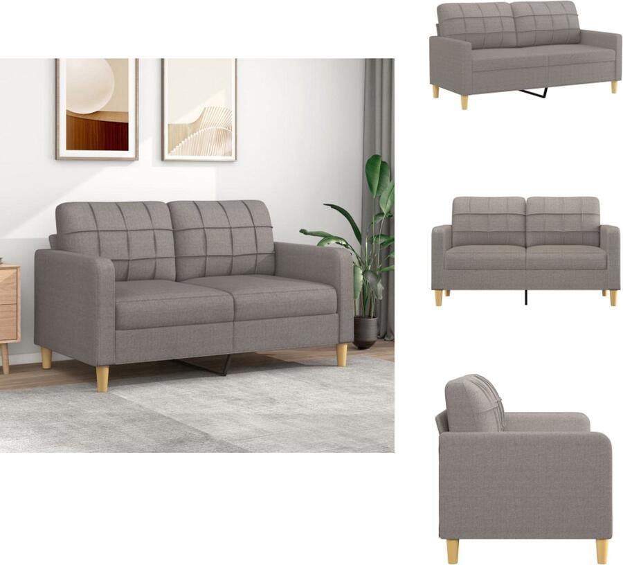 VidaXL 2-zitsbank 2-zitsbanken Bank Tweezitsbank 140 cm stof taupe