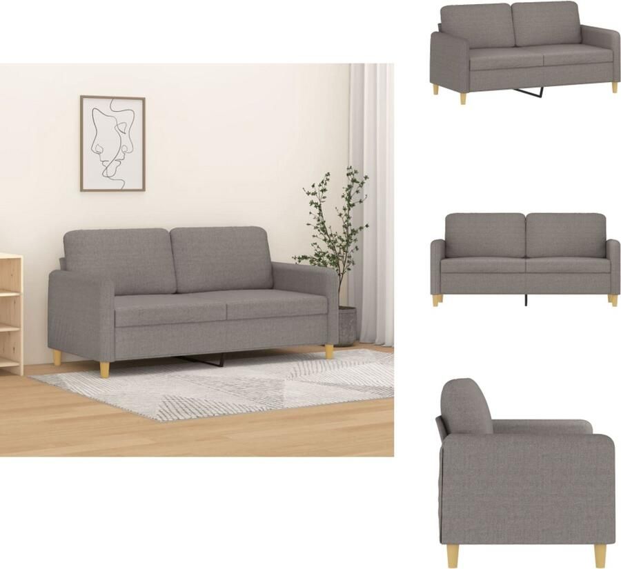 VidaXL 2-zitsbank 2-zitsbanken Bank Tweezitsbank 140 cm stof taupe