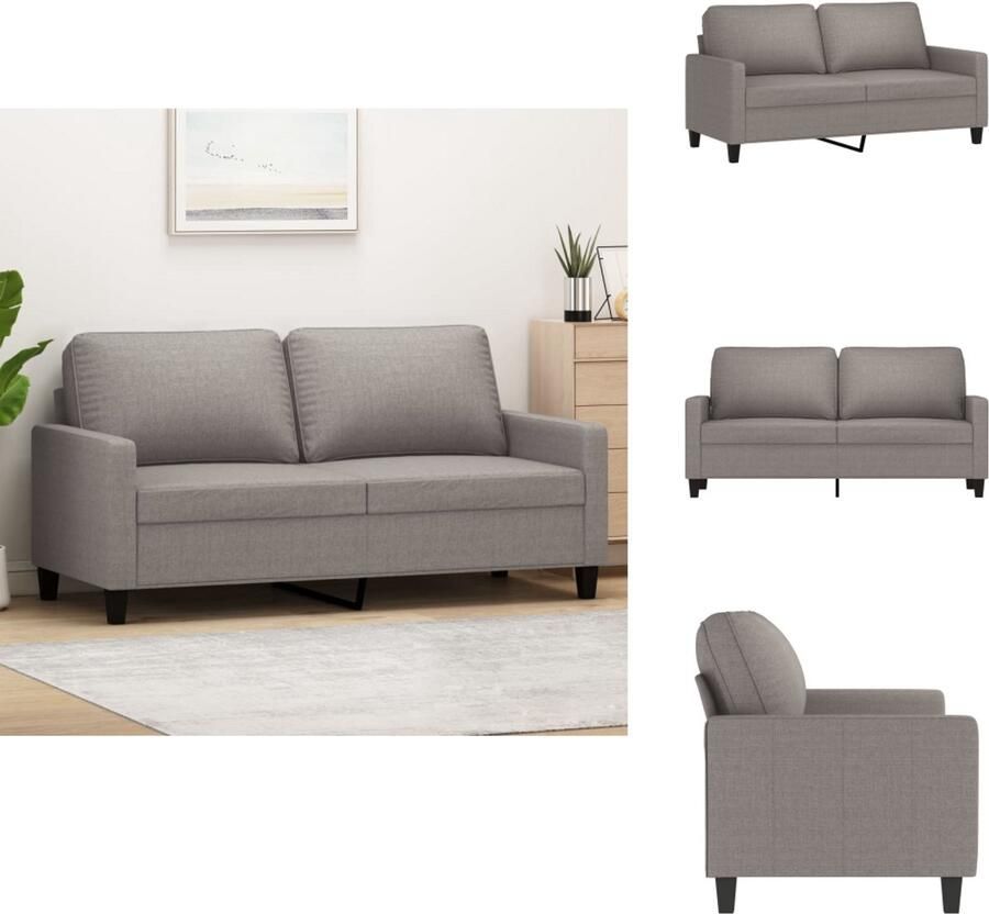 VidaXL 2-zitsbank 2-zitsbanken Bank Tweezitsbank 140 cm stof taupe