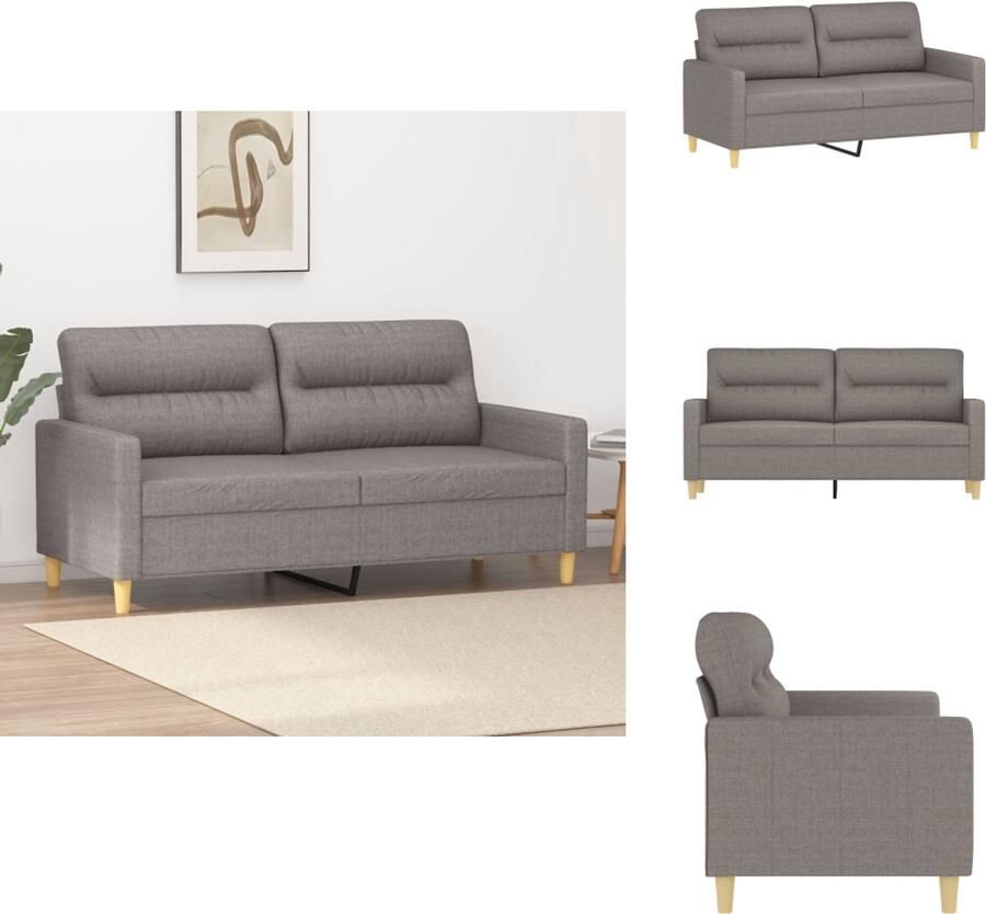 VidaXL 2-zitsbank 2-zitsbanken Bank Tweezitsbank 140 cm stof taupe