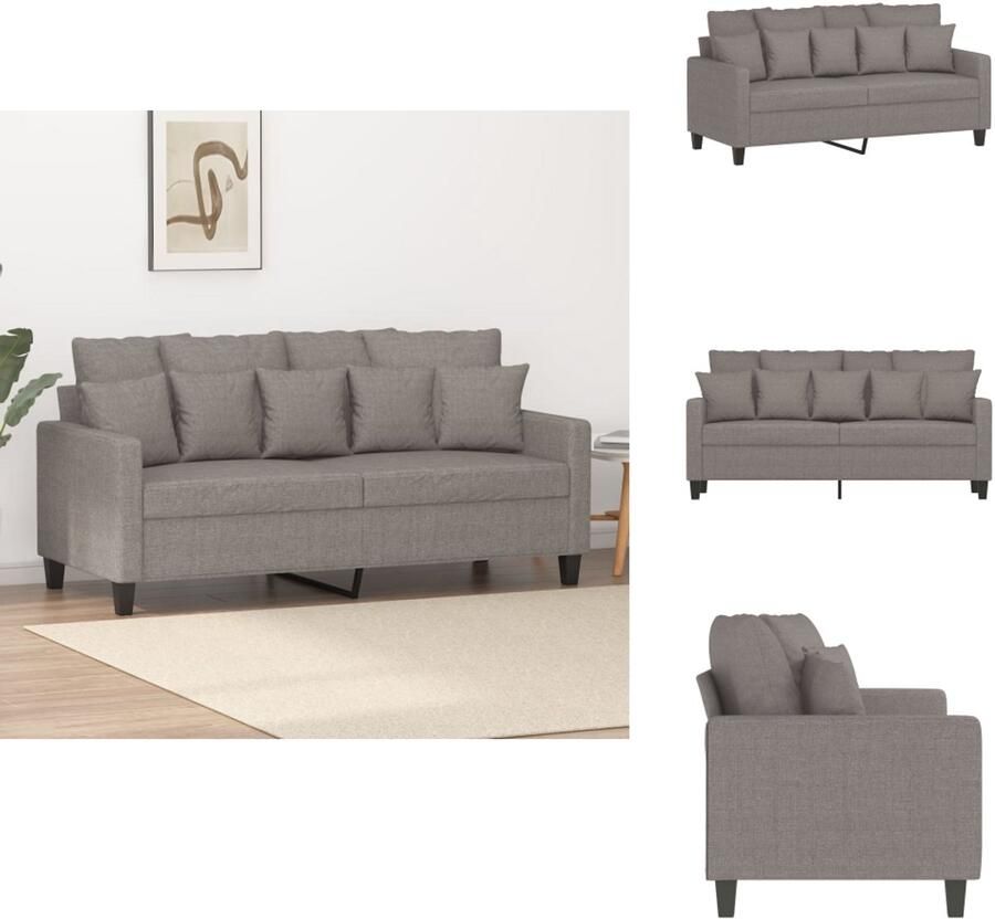 The Living Store 2-zitsbank taupe 158 x 77 x 80 cm duurzame stof Tweezitsbank Banks Kopen Sofa Lounge Meubels Salonmeubilair - Foto 2