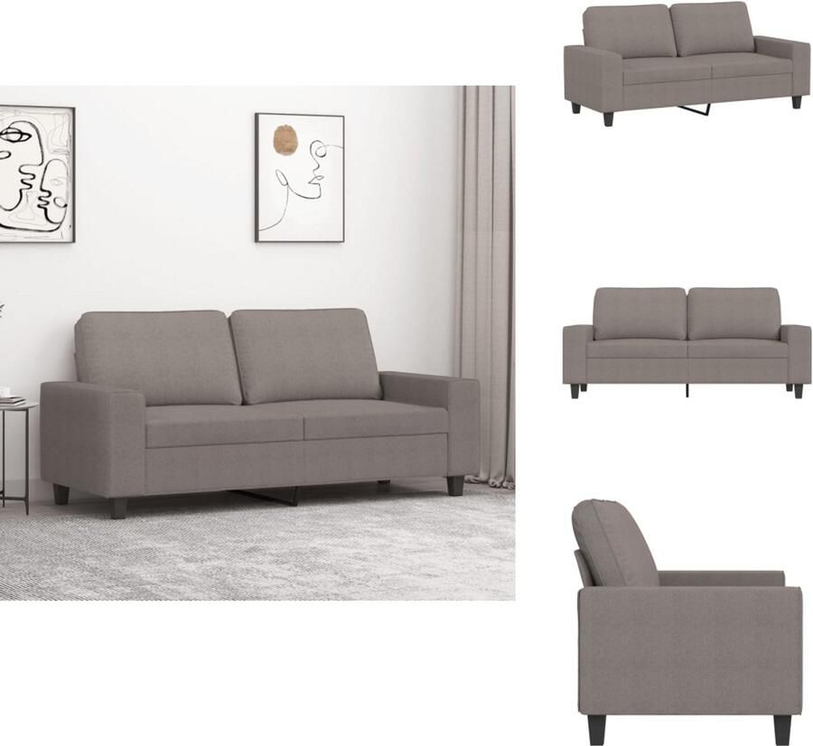 VidaXL 2-zitsbank 2-zitsbanken Bank Tweezitsbank 140 cm stof taupe