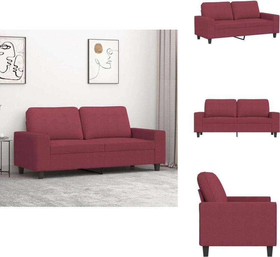 VidaXL 2-zitsbank 2-zitsbanken Bank Tweezitsbank 140 cm stof wijnrood