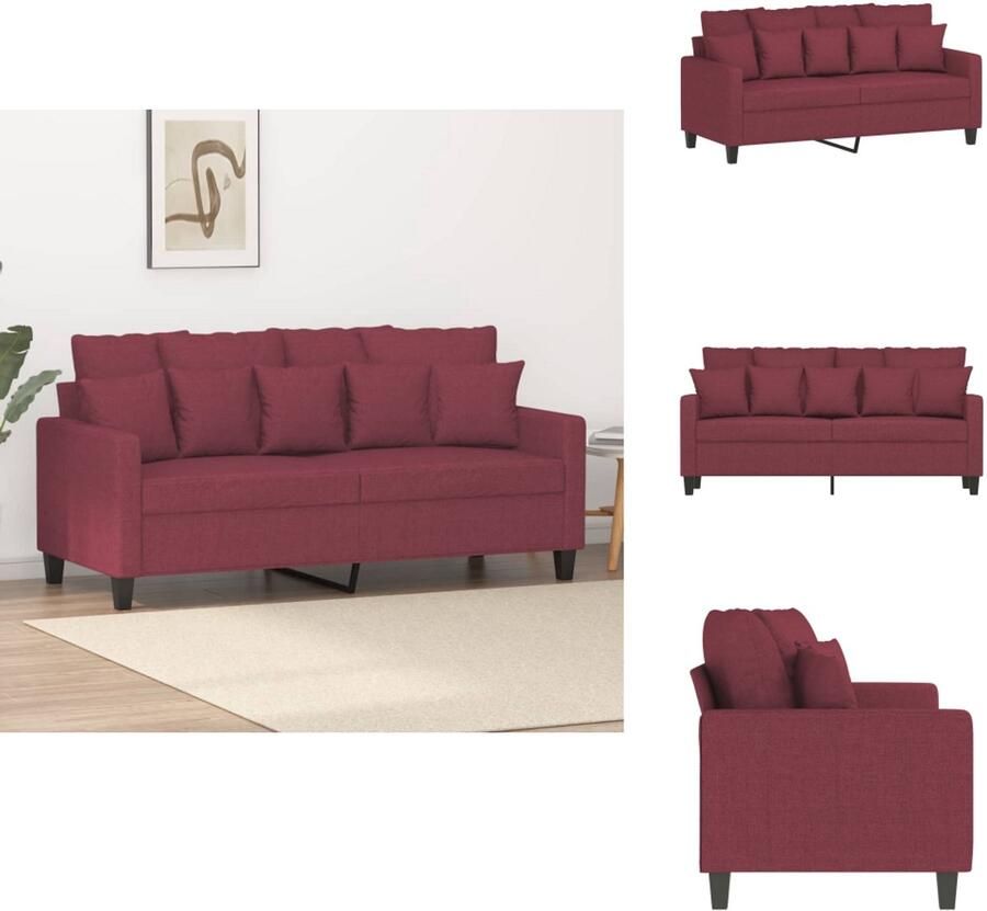 VidaXL 2-zitsbank 2-zitsbanken Bank Tweezitsbank 140 cm stof wijnrood