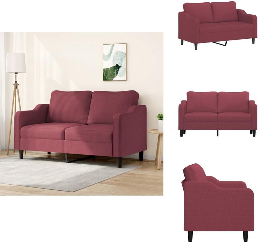 VidaXL 2-zitsbank 2-zitsbanken Bank Tweezitsbank 140 cm stof wijnrood