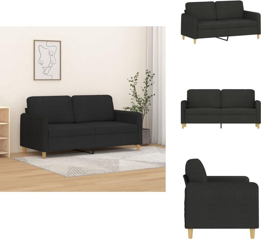 VidaXL 2-zitsbank 2-zitsbanken Bank Tweezitsbank 140 cm stof zwart