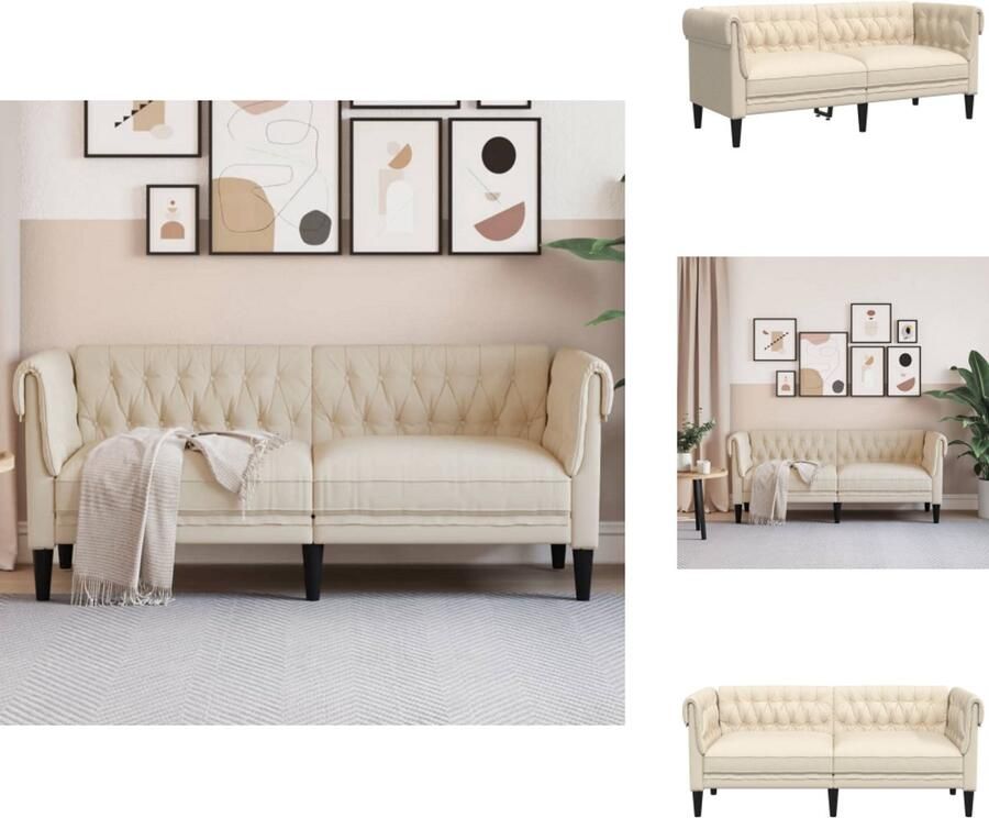 VidaXL 2-zitsbank 2-zitsbanken Bank Tweezitsbank Chesterfield-stijl linnen