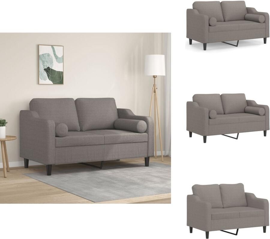 VidaXL 2-zitsbank 2-zitsbanken Tweezitsbank Bank Tweezitsbank met sierkussens 120 cm stof taupe