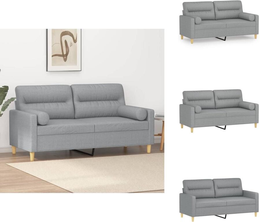 VidaXL 2-zitsbank 2-zitsbanken Tweezitsbank Bank Tweezitsbank met sierkussens 140 cm stof lichtgrijs