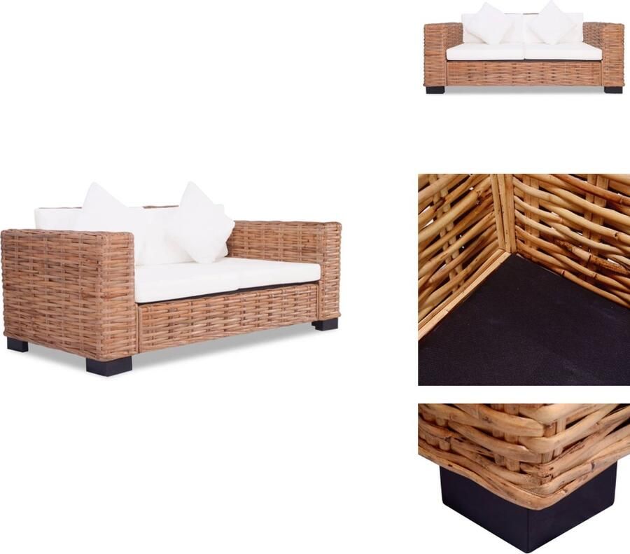 VidaXL 2-zitsbank 2-zitsbanken Tweezitsbank Tweezitsbanken Tweezitsbank natuurlijk rattan