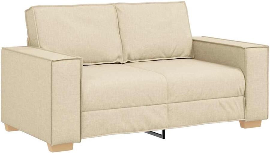 VidaXL 2-zitsbank Crème 120 cm Stof