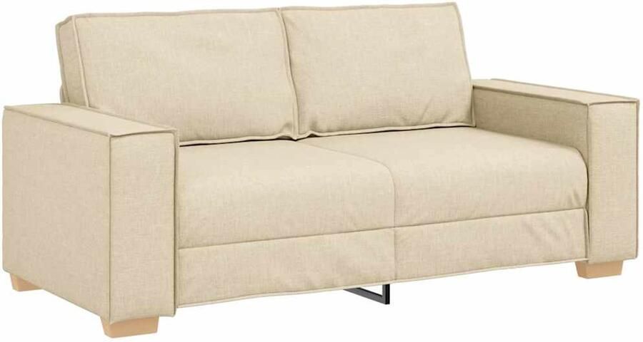 VidaXL 2-zitsbank Crème 140 cm Stof