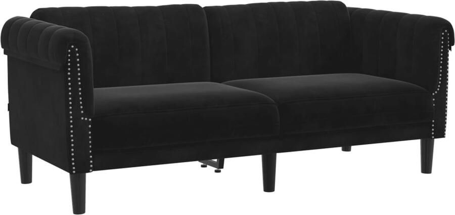 The Living Store Bank Fluwelen 2-Zits Zwart Comfortabele Zitting 182 x 77 x 74 cm Max 110 kg Montage Vereist 2 Zits Bank Zwarte Bank Velvet Bank Lounge Bank Banks Kopen - Foto 2