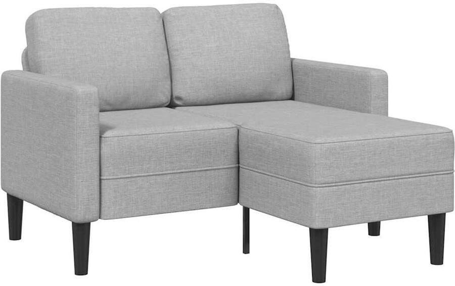 VidaXL 2-zitsbank met chaise L-vormige wolk 125 cm stof grijs