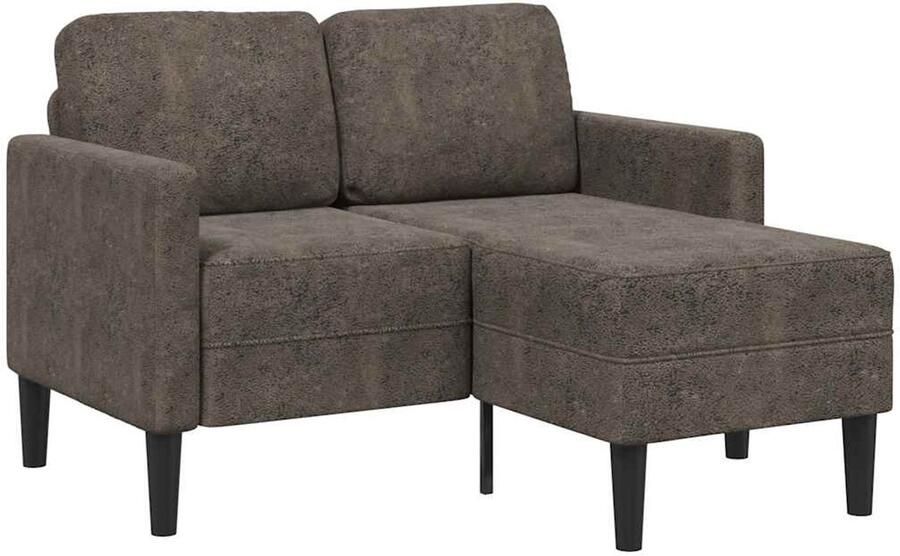 VidaXL 2-zitsbank met chaise longue L-vormig donkergrijs 125 cm kunstleer