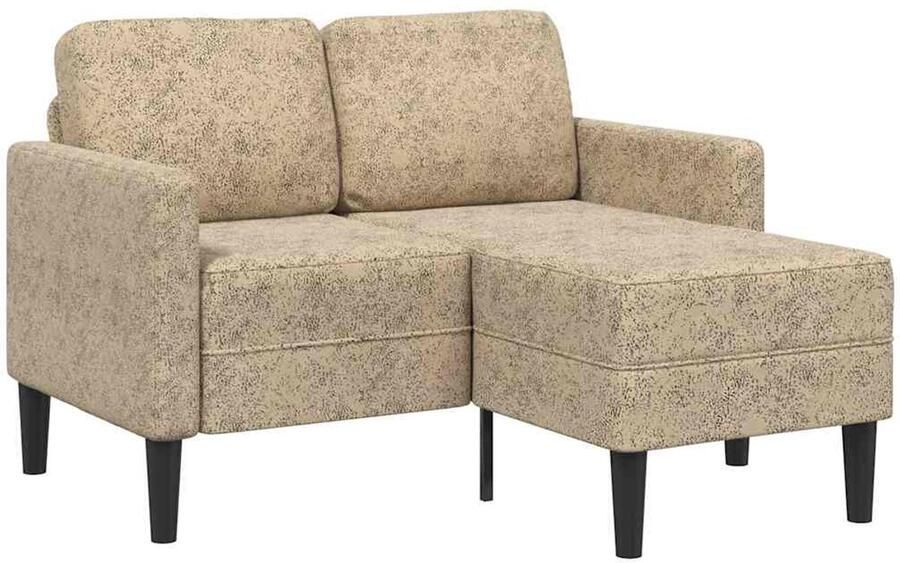 VidaXL 2-zitsbank met chaise longue L-vormig lichtgrijs 125 cm kunstleer