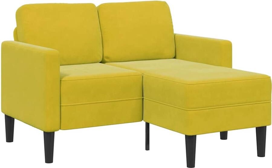 VidaXL 2-zitsbank met ligstoel L-vormig 125 cm fluweel geel