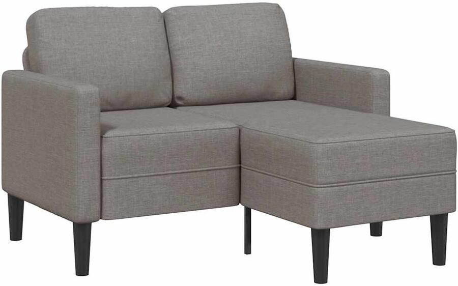 VidaXL 2-zitsbank met ligstoel L-vormig taupe 125 cm stof