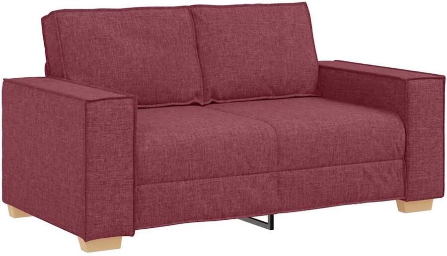 VidaXL 2-zitsbank Wijnrood 120 cm Stof