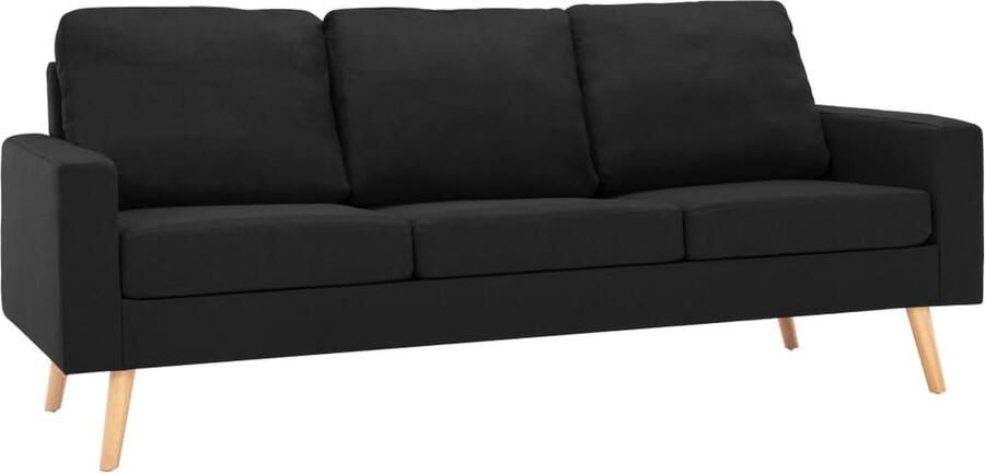 VidaXL 3-delig Bankstel Zwart Comfort en Stijl Bankstel Zwarte Sofa Lederlook Bank Loungehoek Zitzitting Woonkamer Meubels Design Bank - Foto 2