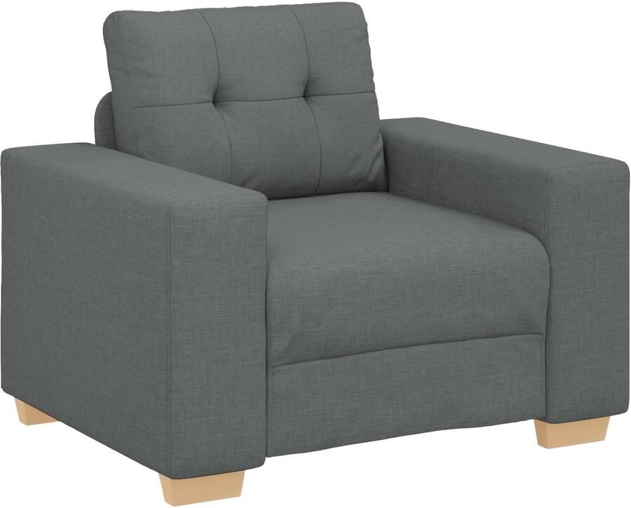VidaXL Loveset Sofa Set van 3 Donkergrijs Stof Duurzaam Loveset Sofa - Foto 2