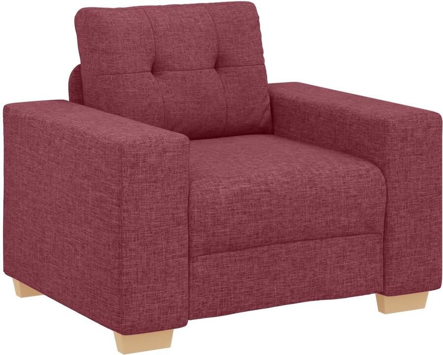 VidaXL Bankset 3 Zits Rood Polyester Afneembaar Moderne Windrode Bank