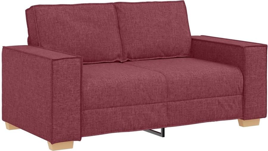 VidaXL Bankstel met kussen 3 pcs Wijnrood 220 x 78 x 84 cm Stof