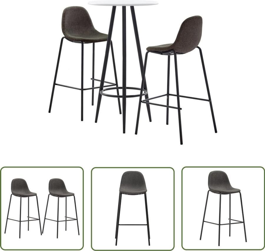 VidaXL 3-delige Barset Stijlvol en Comfortabel Barset Bartafel Barstoelen Moderne Meubels Saloninrichting Keukeninrichting Dining Furniture Trendy Meubilair Zwartwit Decor