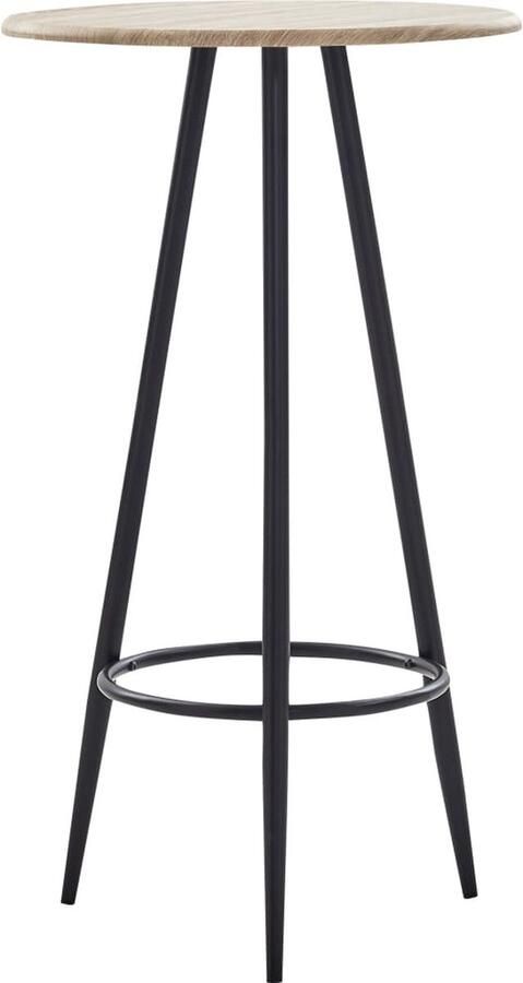 VidaXL Bartafel 60x107 5 cm Eikenkleurig MDF Bistrotafel Statafel Bartafel Moderne Tafel Houten Tafel Zwarte Tafelpoten Mdf Tafel Compact Tafellaar Klein Dinertafel Eetkamerstoel Keukenbar - Foto 2