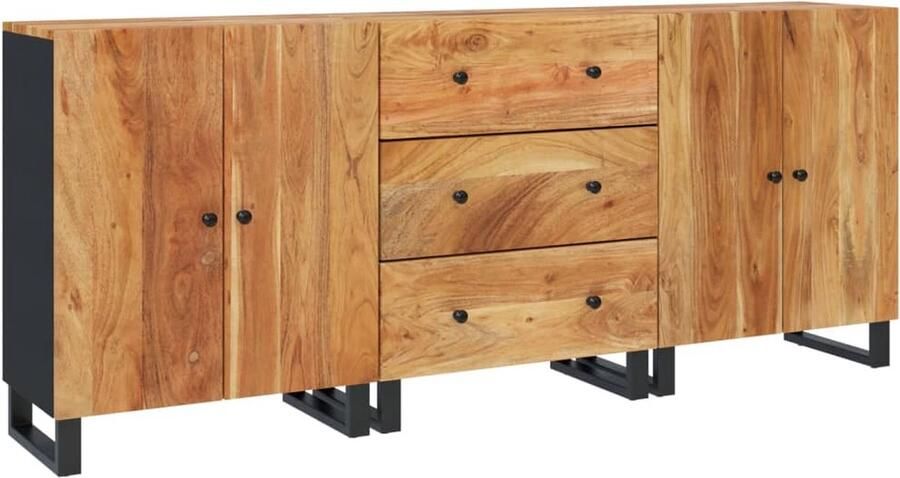 VidaXL 3-delige Dressoirs massief acaciahout - Foto 2